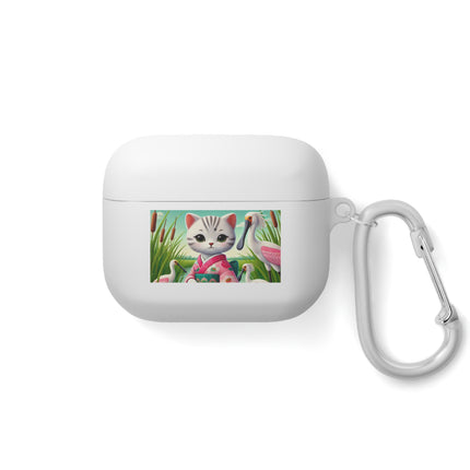 Geisha Kitten Strolls Among the Spoonbills AirPods and AirPods Pro Case
