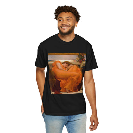 Flaming June by Frederic Leighton Unisex Garment-Dyed T-shirt