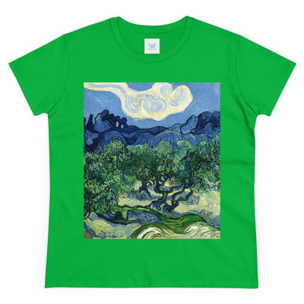Olive Trees by Vincent Van Gogh Women's Midweight Cotton Tee
