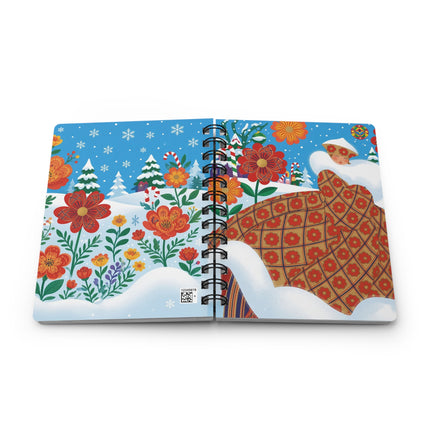 🌺❄️ The Winter Folk Flower Cloak Spiral Notebook – Colorful Holiday Fantasy
