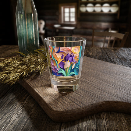 The Elegant Iris Flower Shot Glass, 1.5oz