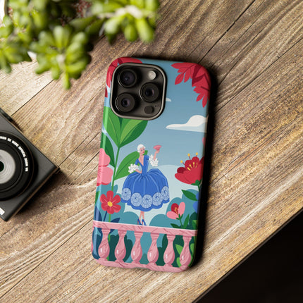 🌺🪭 The Lady Of The Grand Flower Terrace Phone Case – Art Deco Garden Elegance