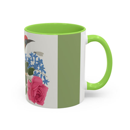 Woodpecker & Rose Colorful Mugs – Vibrant Spring & Bold Beauty
