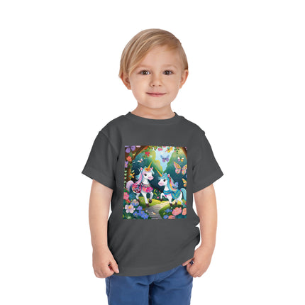 Baby Unicorns and Fluttering Butterflies Toddler Short Sleeve Tee
