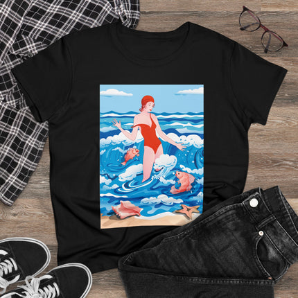 Ocean Symphony Women's Midweight Cotton Tee
