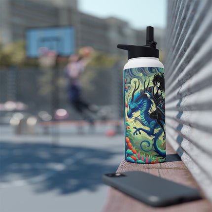Mystic Guardian of the Sky Stainless Steel Water Bottle, Standard Lid