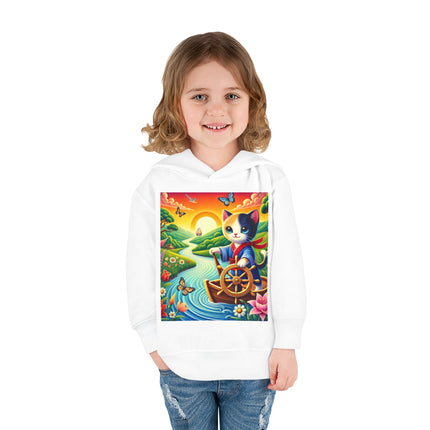 Sailor Kitten’s River Adventure Toddler Pullover Fleece Hoodie