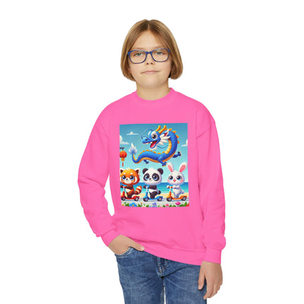 Seaside Scooter Friends Youth Crewneck Sweatshirt – Coastal Fun, Friendship & Playful Adventure