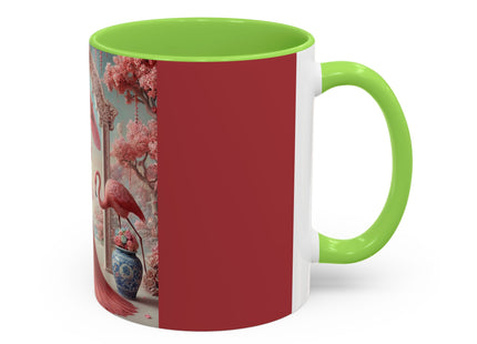 Petals, Porcelain, and Flamingos Colorful Mugs (11oz, 15oz)