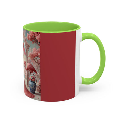 Petals, Porcelain, and Flamingos Colorful Mugs (11oz, 15oz)
