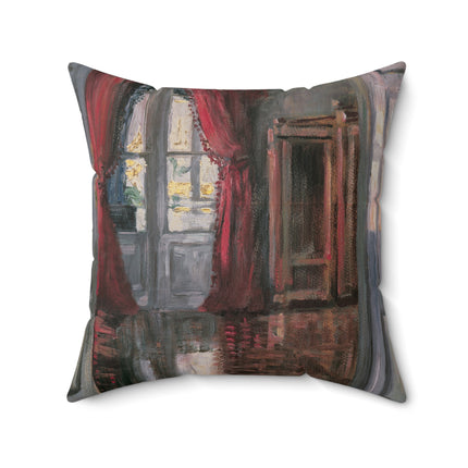 View into Leopold and Marie Czihaczek's apartment by Egon Schiele Spun Polyester Square Pillow