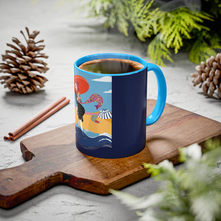 Beachside Promenade Colorful Mugs – Chic Summer Stroll & Coastal Glamour