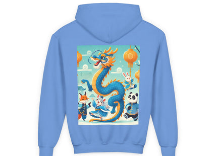Blue & Gold Dragon Festival Parade Youth Heavy Blend Hooded Sweatshirt