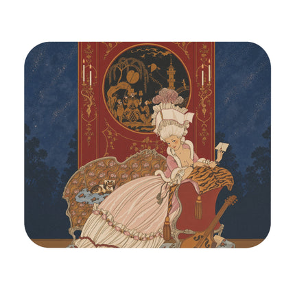 💌🌙 The Lady With The Secret Letter Mouse Pad – Art Deco Romantic Elegance