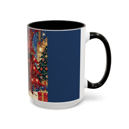🎩🎄 Christmas Eve Promenade Colorful Mug – Art Deco Holiday Elegance