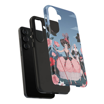 🌹🎭 The Rose Masquerade Promenade Phone Case – Art Deco Floral Elegance