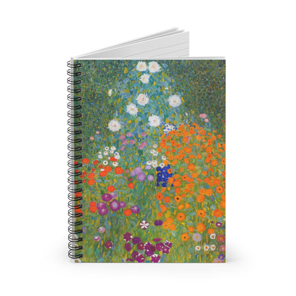 Cottage Garden by Gustav Klimt Spiral Notebook - Ruled Line