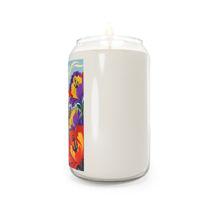 ⚓🎭 The Nautical Flower Garden Dancer Scented Soy Candle – Art Deco Floral Whimsy