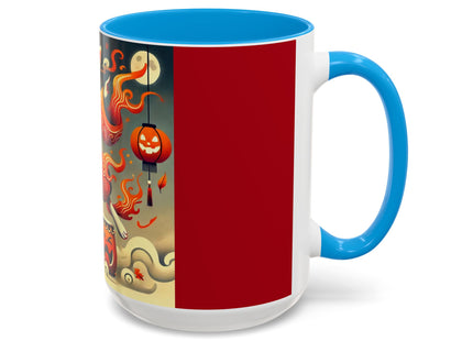 Jack-O’-Lantern Drums & The Kabuki Rabbit Colorful Mugs (11oz, 15oz)