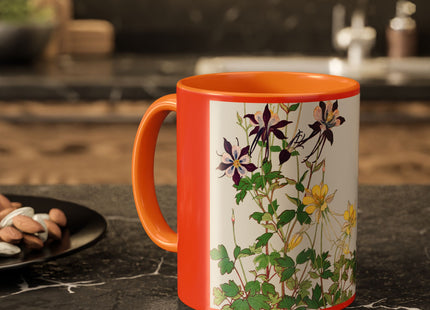 Aquilegia Flowers by Tanigami Kônan Colorful Mugs (11oz, 15oz)