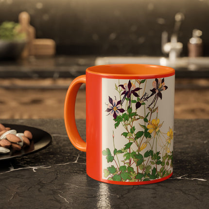 Aquilegia Flowers by Tanigami Kônan Colorful Mugs (11oz, 15oz)