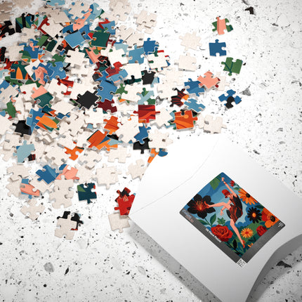 🌺✨ The Lady In The Fabulous Flowers Puzzle – Art Deco Floral Fantasy