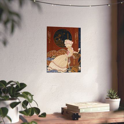 💌🐕 The Lady Of The Secret Letter Matte Vertical Poster – Art Deco Salon Elegance