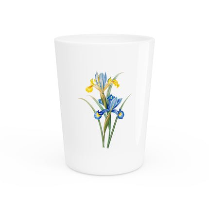 Spanish Iris botanical illustration by Pierre-Joseph Redouté Ceramic Shot Glass