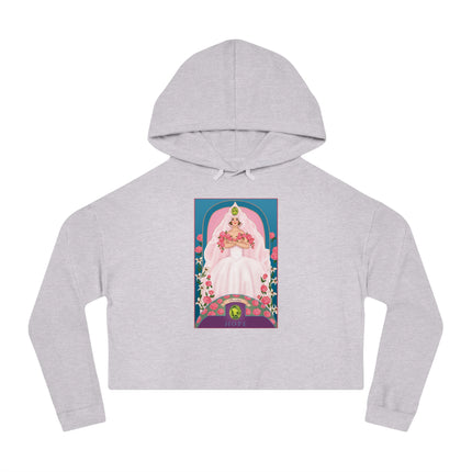 August & Peridot (from the Gem Series) by Sofia Chiostri Women’s Cropped Hooded Sweatshirt