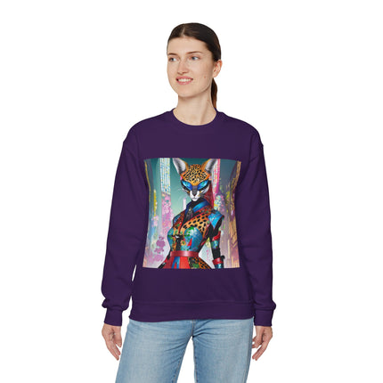 Cyber Cat Glamour Unisex Heavy Blend™ Crewneck Sweatshirt