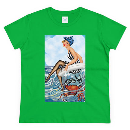 Playful Waves and Fashion Follies Women's Midweight Cotton Tee