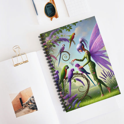 Lavender-Winged Fairy Spiral Notebook - Ruled Line