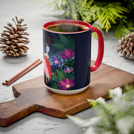 Moonlight Waltz Among The Blossoms Colorful Mugs – Art Deco Floral Enchantment