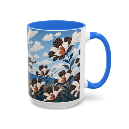 🌊🌼 The Windswept Seaside Promenade Colorful Mug – Art Deco Coastal Elegance