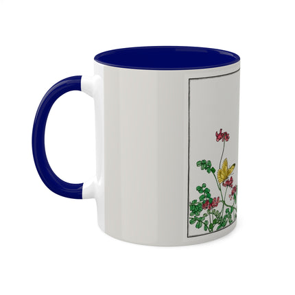 Butterflies and flower illustration by Morimoto Toko Colorful Mugs, 11oz