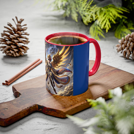 Valkyrie Descending Through Storm Colorful Mugs (11oz, 15oz)