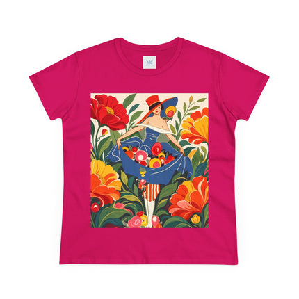 🌺🎩 The Grand Flower Market Cotton Tee – Art Deco Floral Fashion