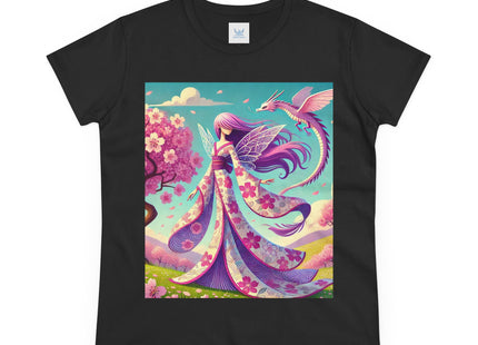 Petals in the Wind: The Kimono Fairy and the Sky Dragon Cotton Tee