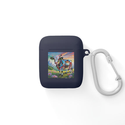 Cyber Glitch Cow AirPods Case Cover