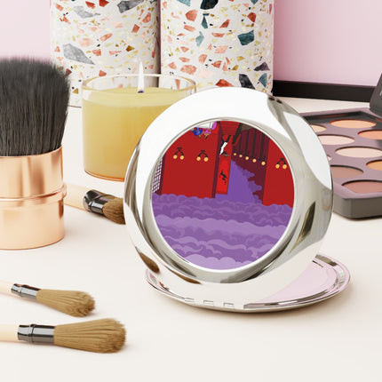 Midnight Toast Compact Mirror – Parisian Romance & Art Deco Charm