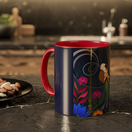 The Lady Of The Starlit Candles Colorful Mugs – Art Deco Theatrical Romance