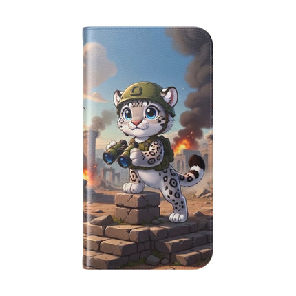 🐆🔭 The Snow Leopard Lookout Flip Case – Adventure, Curiosity & Fearless Style