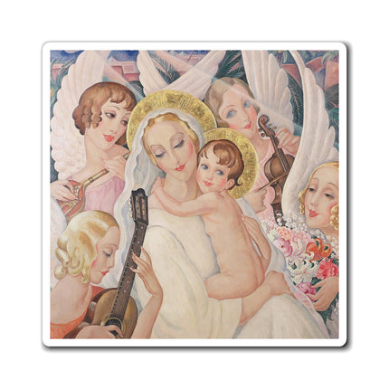 Madonna with Child Surrounded by Musical Angels by Gerda Wegener Magnet (3 Sizes)