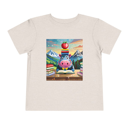 Hippos Hit the Books Toddler Short Sleeve Tee