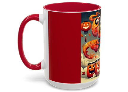 Jack-O’-Lantern Drums & The Kabuki Rabbit Colorful Mugs (11oz, 15oz)