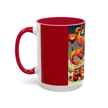 Jack-O’-Lantern Drums & The Kabuki Rabbit Colorful Mugs (11oz, 15oz)