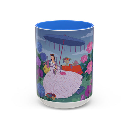 The Lady Of The Garden Tea Party Colorful Mugs – Art Deco Floral Elegance