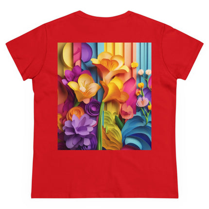 The Graceful Freesia Women's Midweight Cotton Tee