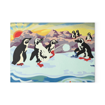 Snowball Shenanigans Glass Cutting Board