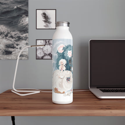 🌸📖 The Enchanted Garden Reader Slim Water Bottle – Art Deco Floral Elegance